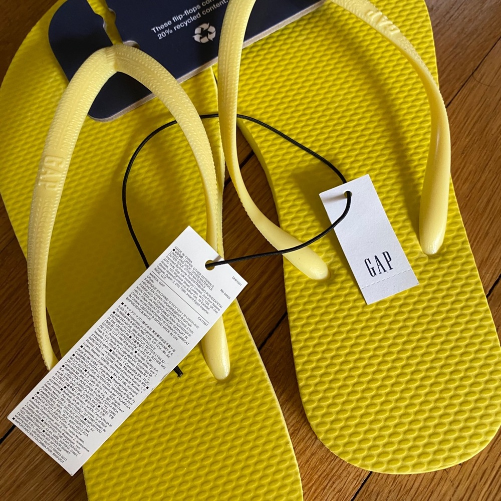 New Yellow Rubber Flip-Flops-phosphorus yellow - Picture 2 of 5